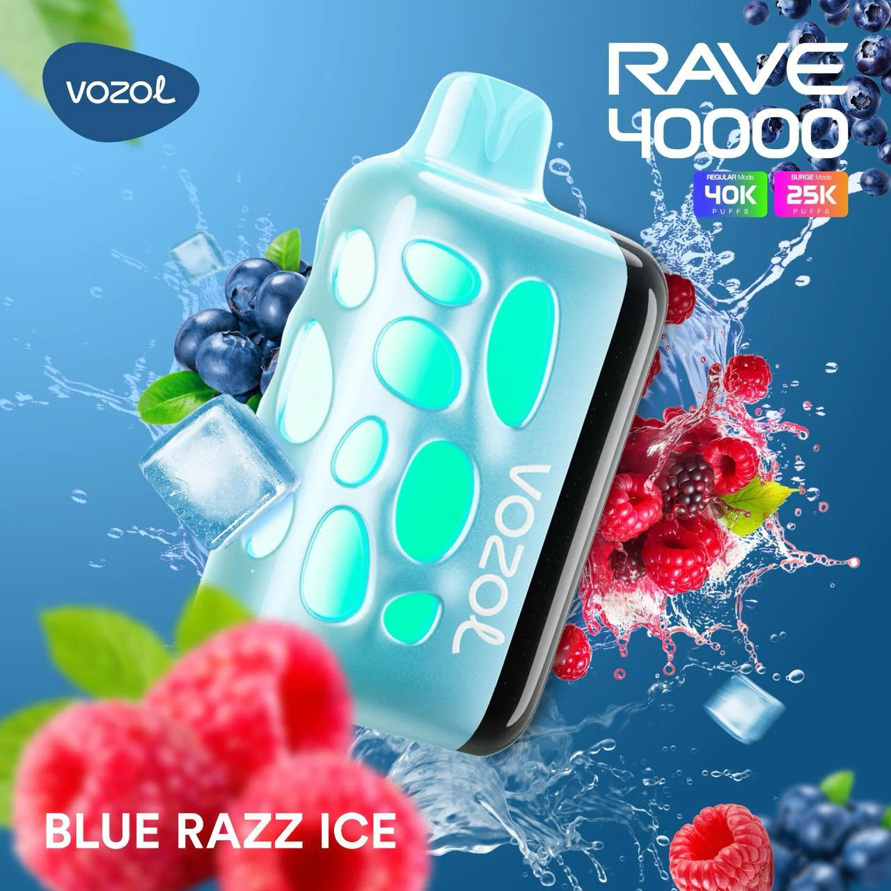 Vozol Rave 40000 Blue Razz Ice